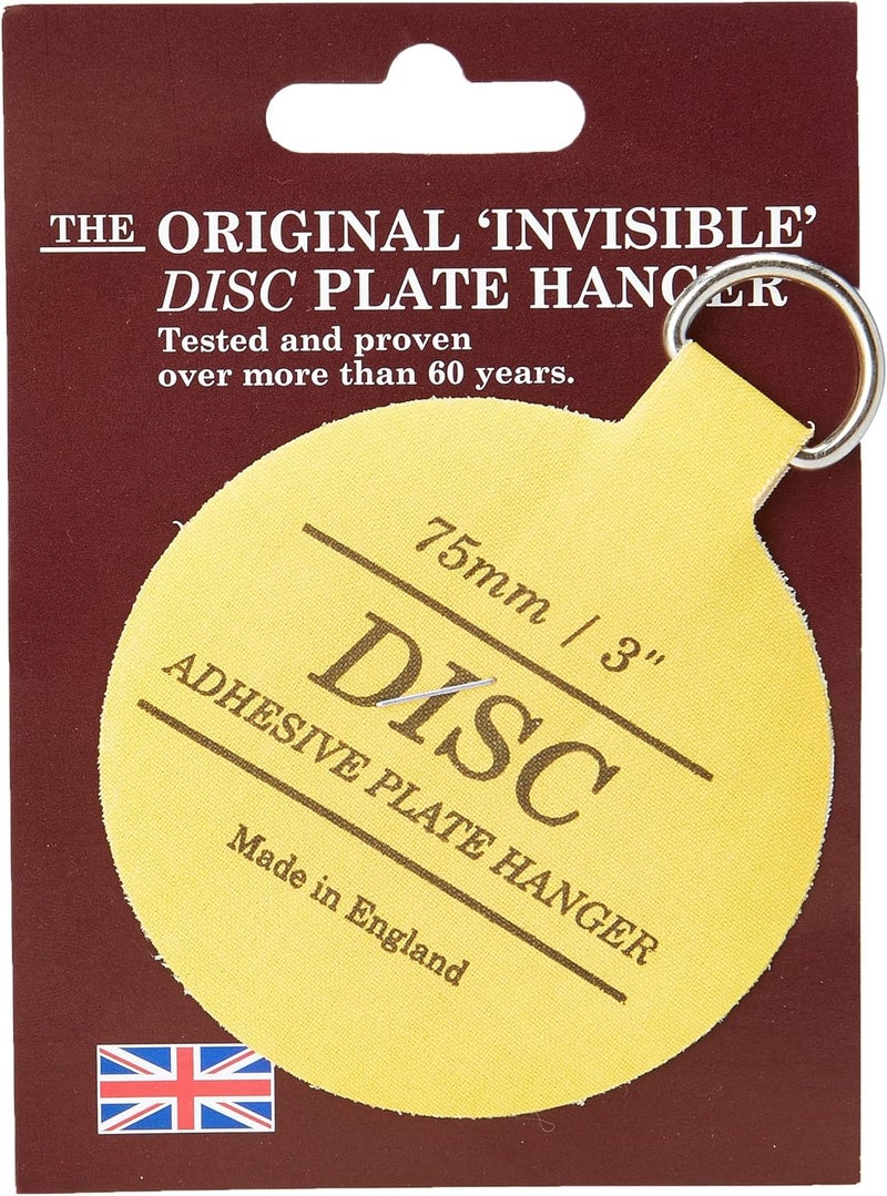 Disc 14226 75mm Adhesive Plate Hanger - Yellow - Image 2